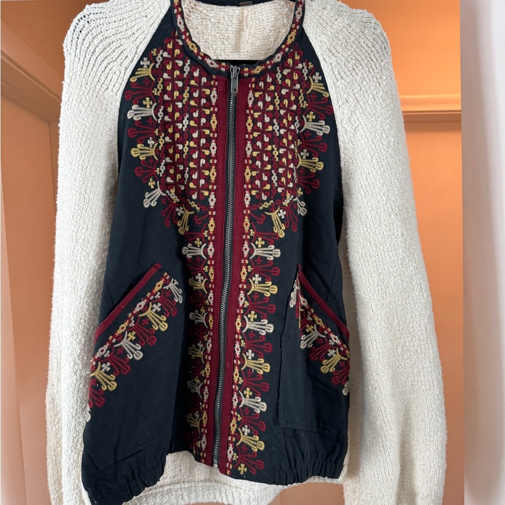 Free People Two Faced Embroidered Jacket